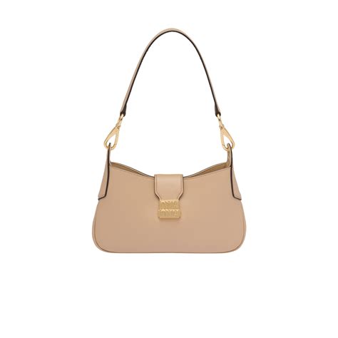 miu miu woven leather hobo bag|Sand Beige Leather Hobo Bag .